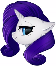 Size: 1745x2048 | Tagged: safe, artist:yutakira92, character:rarity, species:pony, species:unicorn, bust, cute, female, head only, lidded eyes, mare, portrait, profile, raribetes, simple background, solo, white background