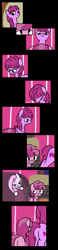 Size: 1800x7788 | Tagged: safe, artist:dinkyuniverse, character:berry punch, character:berryshine, character:piña colada, character:ruby pinch, species:earth pony, species:pony, species:unicorn, comic:wine essence, comic, couch, female, filly, fireplace, foal, glare, grimdark series, grunt, grunting, house, mare
