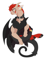 Size: 3024x4032 | Tagged: safe, artist:gigason, oc, oc only, species:draconequus, draconequus oc, glasses, high res, male, simple background, solo, transparent background