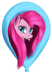 Size: 1166x1649 | Tagged: safe, artist:renarde-louve, character:pinkamena diane pie, character:pinkie pie, bust, head only, portrait, simple background, tongue out, transparent background
