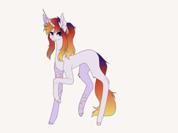 Size: 2880x2160 | Tagged: safe, artist:hyshyy, oc, species:pony, species:unicorn, female, mare, simple background, solo, white background