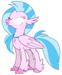 Size: 6755x8192 | Tagged: safe, artist:thatguy1945, edit, character:silverstream, species:classical hippogriff, species:hippogriff, episode:school daze, g4, my little pony: friendship is magic, avatar silverstream, avatar state, avatar the last airbender, cute, diastreamies, female, glowing eyes, happy, one eye closed, simple background, solo, transparent background, vector, vector edit