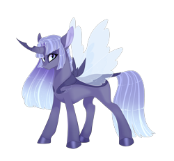Size: 2700x2500 | Tagged: safe, artist:gigason, oc, oc only, parent:princess luna, parent:queen chrysalis, parent:twilight sparkle, species:changepony, female, hybrid, magical lesbian spawn, magical threesome spawn, offspring, simple background, solo, transparent background