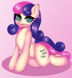 Size: 3000x3264 | Tagged: safe, artist:yutakira92, character:bon bon, character:sweetie drops, species:earth pony, species:pony, adorabon, cute, female, looking at you, mare, smiling, solo
