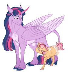 Size: 2713x3013 | Tagged: safe, artist:gigason, character:twilight sparkle, character:twilight sparkle (alicorn), oc, parent:twilight sparkle, species:alicorn, species:pony, adopted offspring, amputee, colt, curved horn, high res, horn, male, simple background, transparent background