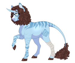 Size: 3150x2641 | Tagged: safe, artist:gigason, oc, species:pony, species:unicorn, species:zony, female, glasses, high res, hybrid, simple background, solo, transparent background