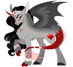 Size: 2700x2500 | Tagged: safe, artist:gigason, oc, parent:discord, parent:king sombra, parents:sombracord, species:alicorn, species:pony, high res, hybrid, interspecies offspring, magical gay spawn, offspring, simple background, solo, transparent background