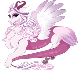 Size: 2700x2500 | Tagged: safe, artist:gigason, oc, oc only, parent:discord, parent:princess cadance, parents:discodance, species:draconequus, chest fluff, female, high res, hybrid, interspecies offspring, lidded eyes, male, offspring, paw pads, paws, simple background, solo, transparent background, underpaw
