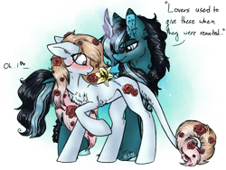 Size: 2048x1536 | Tagged: safe, artist:melonseed11, oc, oc only, oc:frozen note, oc:rosey delicacy, species:kirin, species:pegasus, species:pony, female, flower, mare, simple background, transparent background