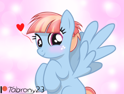 Size: 1126x854 | Tagged: safe, artist:tabrony23, character:windy whistles, species:pegasus, species:pony, female, floating heart, heart, holiday, looking at you, mare, mother's day, patreon, patreon logo, smiling, smiling at you, solo