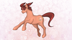 Size: 1920x1080 | Tagged: safe, artist:mythos art, oc, oc:flora elymas, species:pony, species:unicorn, dynamic background, flower, galloping, horn, male, solo, stallion, unicorn oc