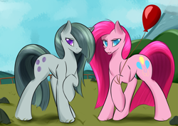 Size: 4025x2844 | Tagged: safe, artist:renarde-louve, character:marble pie, character:pinkamena diane pie, character:pinkie pie, species:earth pony, species:pony, female, mare, pie sisters, siblings, sisters, twins