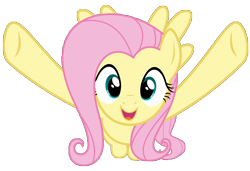 Size: 8192x5588 | Tagged: safe, artist:thatguy1945, character:fluttershy, episode:games ponies play, g4, my little pony: friendship is magic, .svg available, absurd resolution, cute, flying, happy, hug, incoming hug, looking at you, meme origin, open mouth, shyabetes, simple background, smiling, spread wings, transparent background, vector, wings