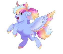 Size: 3500x3000 | Tagged: safe, artist:gigason, oc, oc:sugar rush, parent:pinkie pie, parent:rainbow dash, parents:pinkiedash, species:pony, colored wings, colt, magical lesbian spawn, male, multicolored wings, offspring, simple background, solo, transparent background, wings