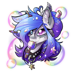 Size: 900x900 | Tagged: safe, artist:mychelle, oc, oc only, oc:sugar rush, species:pony, bust, candy, female, food, heterochromia, lollipop, mare, portrait, simple background, solo, transparent background