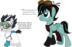 Size: 3422x2233 | Tagged: safe, artist:shadymeadow, species:pegasus, species:pony, apron, clothing, colt, crossover, goggles, lab coat, male, ponified, romeo, simple background, stallion, transparent background, varian