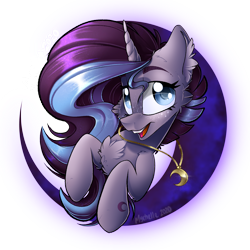 Size: 2048x2048 | Tagged: safe, artist:mychelle, oc, oc only, oc:starla moon, species:pony, species:unicorn, bust, chest fluff, ear fluff, eyebrows, female, high res, horn, looking at you, mare, portrait, simple background, solo, transparent background, unicorn oc