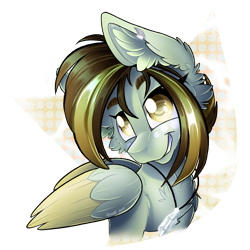 Size: 2048x2048 | Tagged: safe, artist:mychelle, oc, oc only, oc:akane, species:pegasus, species:pony, bust, female, high res, mare, portrait, solo, two toned wings, wings