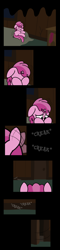 Size: 1800x7506 | Tagged: safe, artist:dinkyuniverse, character:ruby pinch, species:pony, species:unicorn, comic:wine essence, bed, bedroom, comic, crying, curled up, door, dresser, female, filly, grimdark series, scared, shaking, sobbing, tears of pain, window