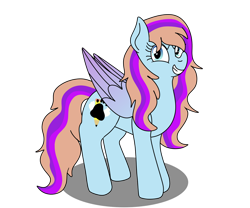 Size: 1280x1066 | Tagged: safe, artist:lynnthenerdkitty, oc, oc:bittersweet, species:pegasus, species:pony, g4, big wings, colored wings, gradient wings, long mane, simple background, smiling, smirk, solo, transparent background, wings