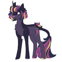 Size: 1280x1280 | Tagged: safe, artist:scarletskitty12, character:twilight sparkle, character:twilight sparkle (unicorn), species:pony, species:unicorn, g4, alternate mane color, alternate mane style, colored hooves, female, redesign, simple background, solo, transparent background