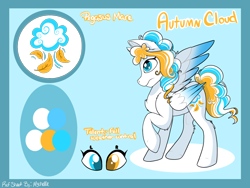 Size: 2224x1668 | Tagged: safe, artist:mychelle, oc, oc:autumn cloud, species:pegasus, species:pony, g4, colored wings, colored wingtips, female, mare, reference sheet, solo