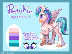 Size: 2224x1668 | Tagged: safe, artist:mychelle, oc, oc:peachy keen, species:classical hippogriff, species:hippogriff, g4, female, reference sheet, solo