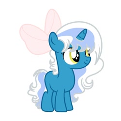 Size: 1024x1024 | Tagged: safe, artist:riofluttershy, oc, oc:fleurbelle, species:alicorn, species:pony, species:unicorn, g4, adorabelle, alicorn oc, bow, cute, female, filly, hair bow, horn, mare, smiling, wings, yellow eyes