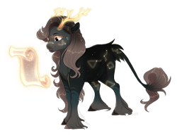 Size: 2936x2303 | Tagged: safe, artist:gigason, oc, oc only, species:pony, g4, antlers, magic, scroll, simple background, solo, transparent background
