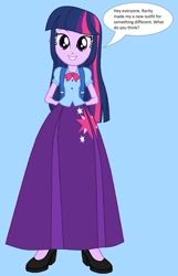 Size: 1280x1989 | Tagged: safe, artist:starman1999, character:twilight sparkle, character:twilight sparkle (eqg), species:eqg human, g4, my little pony:equestria girls, clothing, female, long skirt, skirt, solo