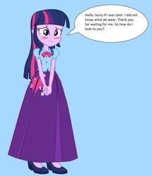 Size: 1280x1488 | Tagged: safe, artist:starman1999, character:twilight sparkle, character:twilight sparkle (eqg), species:eqg human, g4, my little pony:equestria girls, clothing, female, long skirt, skirt, solo