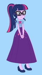 Size: 1280x2299 | Tagged: safe, artist:starman1999, character:twilight sparkle, character:twilight sparkle (scitwi), species:eqg human, g4, my little pony:equestria girls, clothing, female, long skirt, skirt, solo