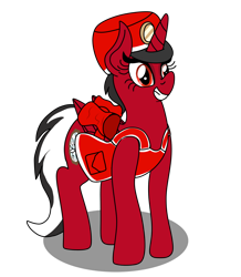 Size: 1280x1468 | Tagged: safe, artist:lynnthenerdkitty, oc, oc only, oc:shatter misty cloud, species:alicorn, species:pony, g4, alicornified, apron, clothing, female, grin, hat, ponified, race swap, shatter (transformers), simple background, smiling, solo, transformers, transparent background