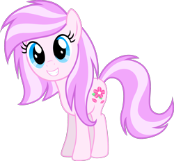 Size: 2130x1976 | Tagged: safe, artist:earth_pony_colds, oc, oc only, oc:cherry bloom, species:earth pony, species:pony, g4, cute, female, happy, mare, show accurate, simple background, smiling, solo, transparent background