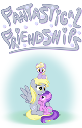 Size: 1920x2987 | Tagged: safe, artist:dinkyuniverse, character:amethyst star, character:derpy hooves, character:dinky hooves, character:sparkler, species:pegasus, species:pony, species:unicorn, comic:fantastical friendships, g4, comic, cute, derpabetes, dinkabetes, equestria's best big sister, equestria's best daughter, equestria's best mother, family, female, filly, foal, happy, headcanon, hooves family, mare, mother and daughter, poster, show accurate, title
