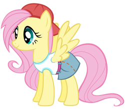 Size: 1391x1219 | Tagged: safe, artist:famousmari5, gameloft, character:fluttershy, species:pegasus, species:pony, g4, '90s, 90s grunge fluttershy, backwards ballcap, baseball cap, cap, clothing, female, hat, mare, retro, simple background, skirt, solo, transparent background, vector