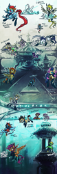 Size: 500x1500 | Tagged: safe, artist:syntactics, character:bon bon, character:derpy hooves, character:discord, character:doctor whooves, character:rainbow dash, character:scootaloo, character:soarin', character:spitfire, character:sweetie belle, character:sweetie drops, character:time turner, character:twilight sparkle, oc, species:pegasus, species:pony, fanfic:rainbow factory, sweetie bot, absentia, ask, cloud, cyberpunk, cyborg, flying, pegasus device, scootabot, text