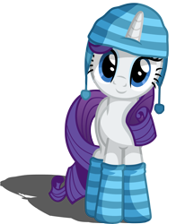 Size: 3455x4400 | Tagged: safe, artist:austiniousi, character:rarity, absurd resolution, clothing, female, hat, simple background, socks, solo, striped socks, transparent background, vector