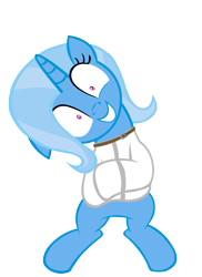 Size: 4000x5484 | Tagged: safe, artist:sofunnyguy, character:trixie, species:pony, species:unicorn, absurd resolution, bondage, crazy grin, female, grin, insanity, mare, simple background, solo, straitjacket, transparent background, vector, wide eyes