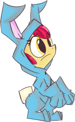 Size: 2000x3237 | Tagged: safe, artist:spanish-scoot, character:apple bloom, species:earth pony, species:pony, g4, bunny bloom, bunny costume, clothing, female, filly, high res, simple background, solo, transparent background