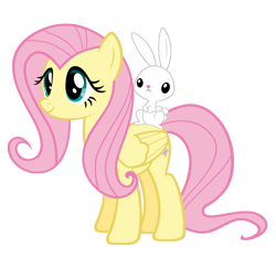 Size: 5000x4700 | Tagged: safe, artist:austiniousi, character:angel bunny, character:fluttershy, absurd resolution, simple background, transparent background, vector