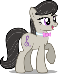 Size: 3148x3985 | Tagged: dead source, safe, artist:austiniousi, character:octavia melody, species:earth pony, species:pony, bow tie, cutie mark, female, hooves, mare, open mouth, raised hoof, simple background, solo, transparent background, vector