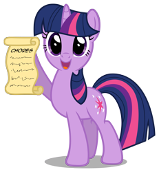 Size: 4415x4783 | Tagged: safe, artist:austiniousi, character:twilight sparkle, absurd resolution, female, list, scroll, solo