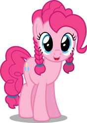 Size: 3458x4899 | Tagged: safe, artist:austiniousi, character:pinkie pie, absurd resolution, alternate hairstyle, braid, cute, diapinkes, female, hairband, pigtails, simple background, solo, tail band, transparent background, vector
