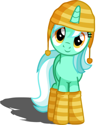 Size: 3463x4400 | Tagged: dead source, safe, artist:austiniousi, character:lyra heartstrings, species:pony, species:unicorn, beanie, clothing, cute, female, hat, looking at you, lyrabetes, simple background, smiling, socks, solo, striped socks, transparent background, vector