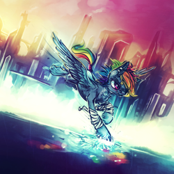 Size: 800x800 | Tagged: safe, artist:syntactics, character:rainbow dash, female, fractured loyalty, solo