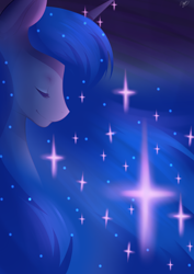 Size: 900x1273 | Tagged: safe, artist:mylittlesheepy, character:princess luna, bust, female, portrait, profile, solo