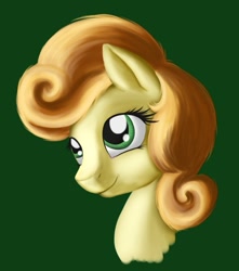 Size: 885x1000 | Tagged: safe, artist:28gooddays, character:carrot top, character:golden harvest, species:earth pony, species:pony, g4, bust, female, green background, mare, simple background, smiling, solo