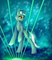Size: 1200x1400 | Tagged: safe, artist:asimos, character:lyra heartstrings, species:pony, species:unicorn, abstract background, background pony, bipedal, electronic music, female, harp, jean-michel jarre, laser, laser harp, looking away, mare, musical instrument, solo