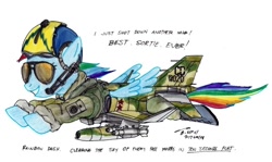 Size: 800x476 | Tagged: safe, artist:buckweiser, character:rainbow dash, airplane dash, f-4 phantom, female, fighter, jet fighter, missile, plane, solo